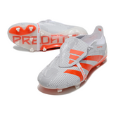 Chuteira Campo Adidas Predator 30 Elite Com Lingua FG Branca e Laranja